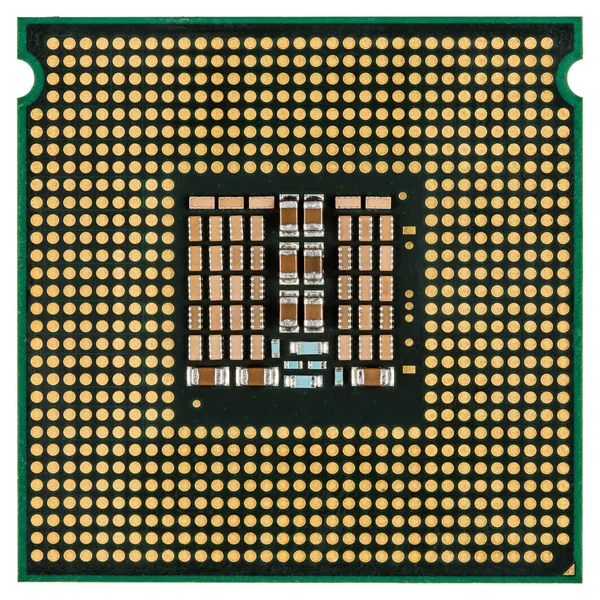 Procesor počítače, vícejádrový procesor, izolované na bílém pozadí — Stock fotografie