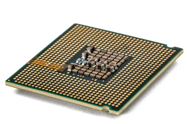 Procesor počítače, vícejádrový procesor, izolované na bílém pozadí — Stock fotografie