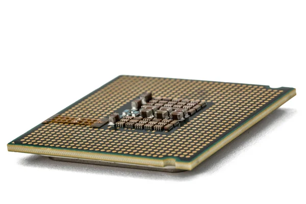 Processador de computador, CPU multicore, isolado em fundo branco — Fotografia de Stock