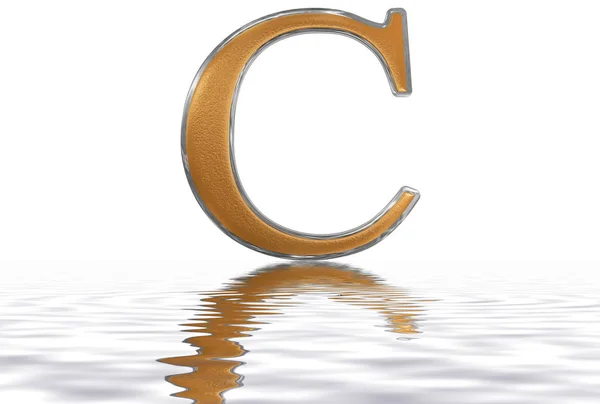 Número romano C, centum, 100, cien, reflejado en el wate — Foto de Stock