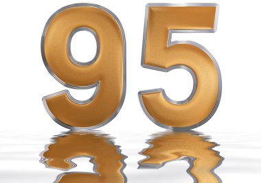 Sayı 95, doksan beş, su yüzeyine yansıyan izole