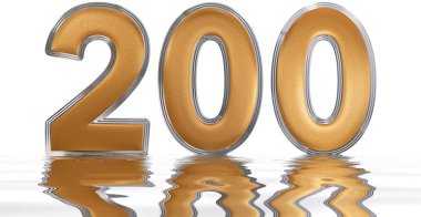 Rakamı 200, iki yüz, su yüzeyi üzerinde isolat yansıyan