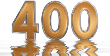 Rakamı 400, dört yüz, su yüzeyinde, Isola yansıyan