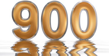 Rakamı 900, dokuz yüz, su yüzeyinde, Isola yansıyan