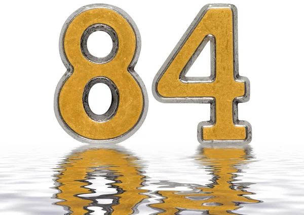 Numeral 84, ochenta y cuatro, reflejado en la superficie del agua, aislar —  Fotos de Stock