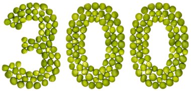 Arapça olarak izole rakamı 300, yeşil bezelye, üzerinden üç yüz 