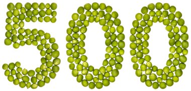 Arapça w izole rakamı 500, yeşil bezelye, üzerinden beş yüz