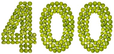 Arapça w izole rakamı 400, yeşil bezelye, üzerinden dört yüz