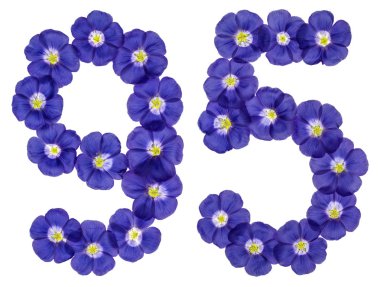Arapça sayı 95, keten, Isola mavi çiçekler üzerinden doksan beş