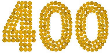 Arapça rakamı 400, dört yüz, gelen solucan otu, sarı çiçek, 