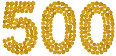 Arapça rakamı 500, 500, gelen solucan otu, sarı çiçek, 