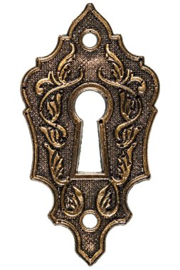 Keyhole, dekoratif tasarım öğesi üzerinde beyaz backgr izole
