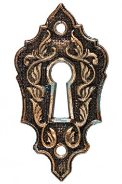 Keyhole, dekoratif tasarım öğesi üzerinde beyaz backgr izole