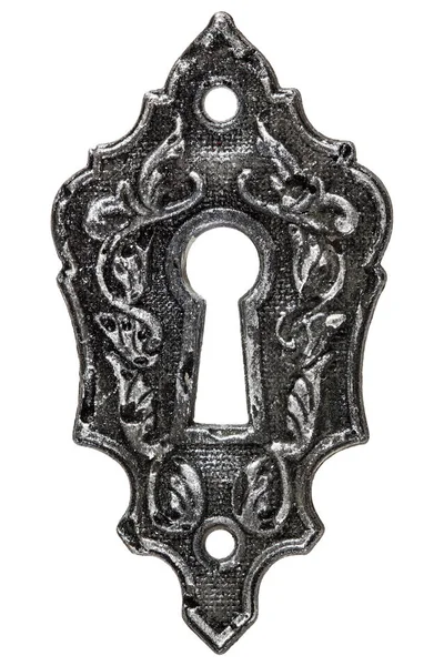Schlüsselloch, dekoratives Gestaltungselement, isoliert auf weißem Backgr — Stockfoto