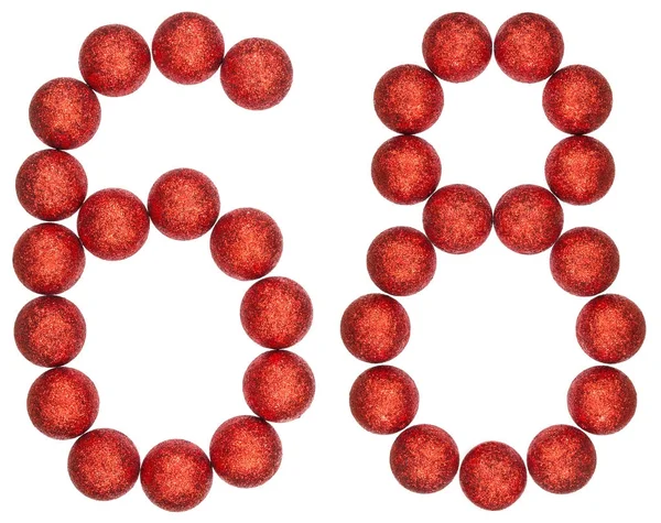 数字 68、68、装飾的なボールから聖霊降臨祭に分離 — ストック写真