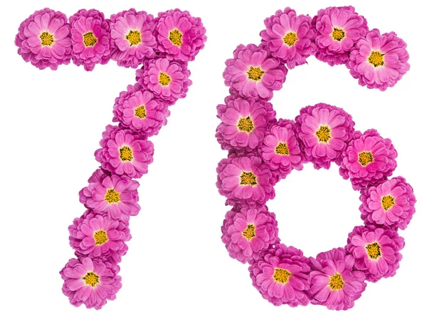 アラビア数字 76、76、菊の花から私 — ストック写真