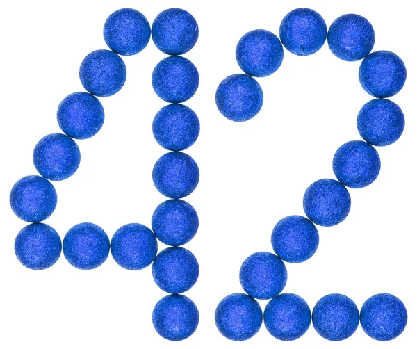 Numeral 42, cuarenta y dos, de bolas decorativas, aisladas en blanco —  Fotos de Stock