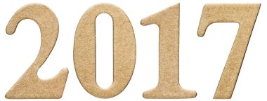 Karton, gelen rakamı 2017 izole beyaz arka plan üzerinde