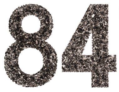 Arapça rakamı 84, seksen dört, doğal bir kömür siyah ben