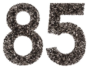 Arapça rakamı 85, Seksen beş, doğal bir kömür siyah ben