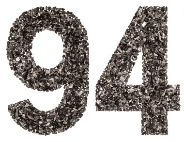Arapça rakamı 94, doksan dört, doğal bir kömür siyah ben