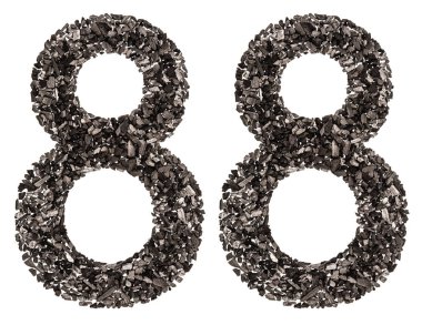 Arapça rakamı 88, seksen sekiz, doğal kömür siyah, 