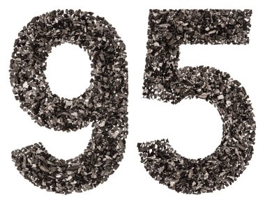 Arapça sayı 95, doksan beş, doğal bir kömür siyah ben