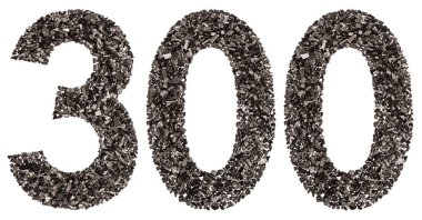 Arapça rakamı 300, üç yüz, doğal kömür siyah