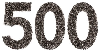 Arapça rakamı 500, 500, doğal kömür siyah,