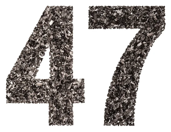 アラビア数字 47, 40 7, 天然炭を黒から私 — ストック写真