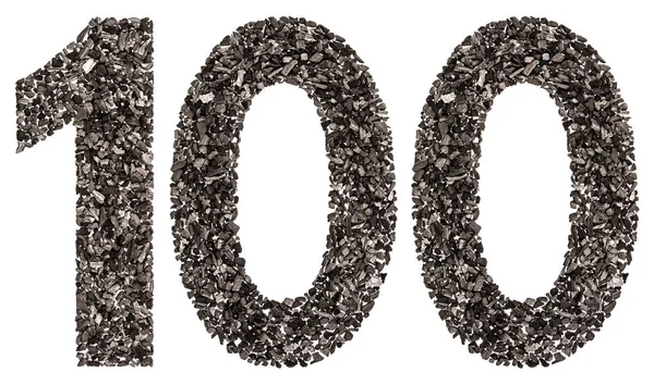 아라비아 숫자 100, 한 백, 자연 숯 검정에서, — 스톡 사진
