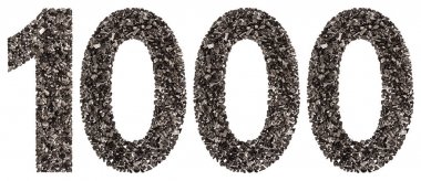 Arapça rakamı 1000, 1000, doğal kömür siyah