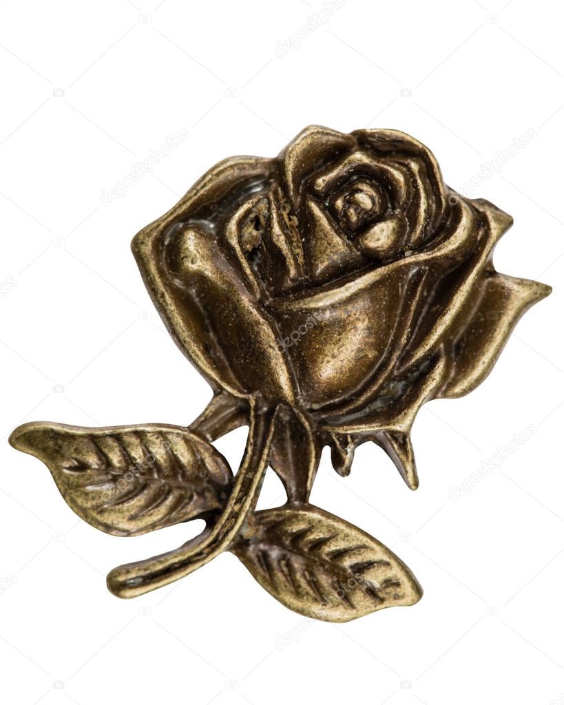 Filigree iin the form of a rose flower, decorative element for m