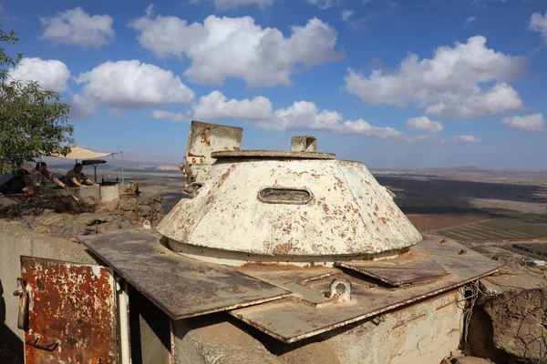 ONU Pacificador no Monte Bental nos Montes Golã entre Israel e a Síria — Fotografia de Stock