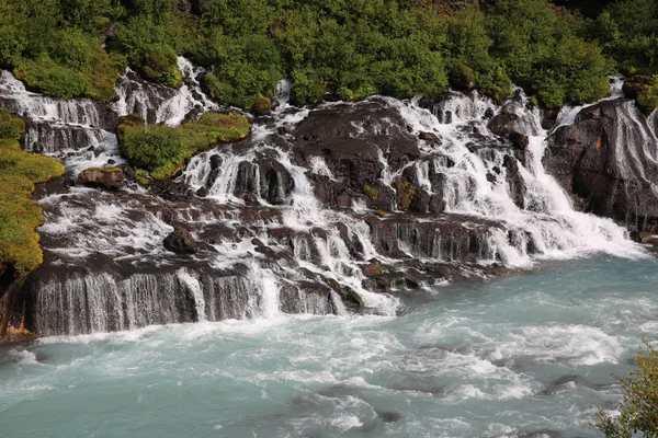 冰岛hraunfossar瀑布 — 图库照片