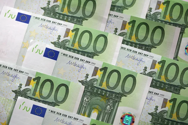 Cento banconote in euro — Foto Stock