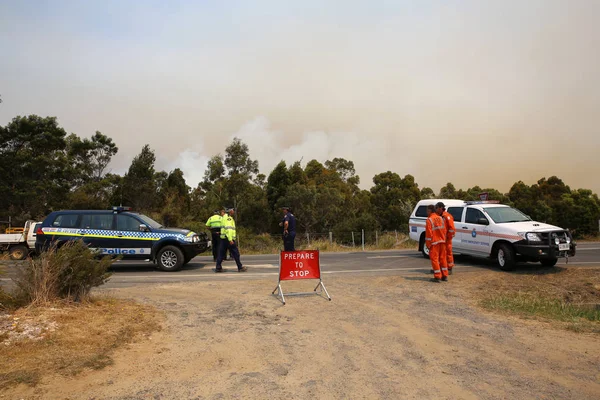 Bicheno Australie Janvier 2013 Police Service Urgence État Sur Route — Photo