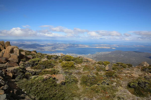 Uitzicht Vanaf Mount Wellington Afc Naar Hobart Tasmanië Australië — Stockfoto