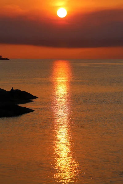 Sunset Honeymoon Bay Freycinet National Park Tasmania Australia — Stock Photo, Image