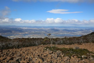 Mt Wellington görünümünden Hobart için. Tazmanya. Avustralya