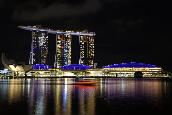 Singapore Republik Singapore Dezember 2019 Skyline Von Singapore Bei Nacht — Stockfoto