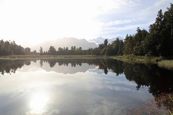 Jezioro Matheson Wyspie Południowej Nowej Zelandii — Zdjęcie stockowe