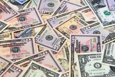 Farklı Amerikan Doları Banknotları Yığını