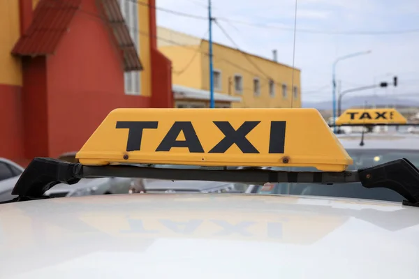 Sign Taxi Ushuaia Argentina — Stock Photo, Image