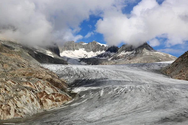 Glaciar Rhone Nos Alpes Suíços Europa — Fotografia de Stock