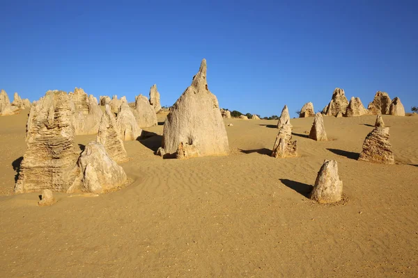 Avustralya Çölde Nambung Milli Parkı Nda Pinnacles Kaya Oluşumu Batı — Stok fotoğraf