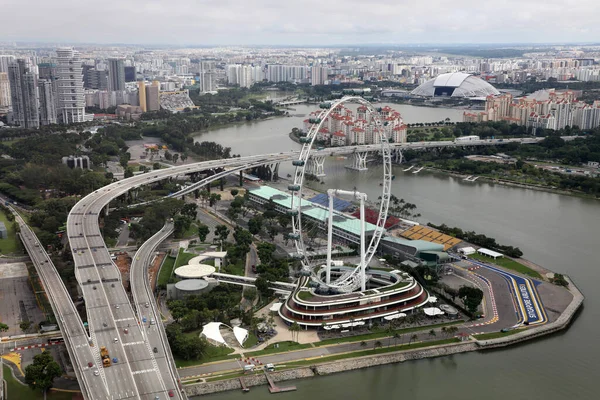 Singapore Republiek Singapore December 2019 Luchtfoto Naar Downtown Singapore — Stockfoto