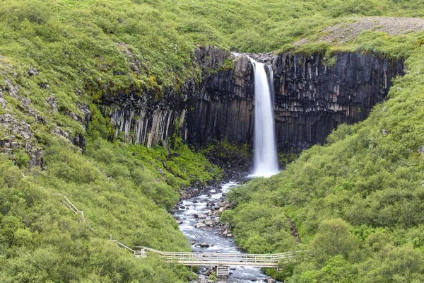 Cachoeira Svartifoss em Skaftafell — Fotografia de Stock