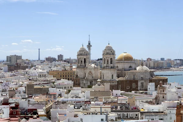 Cadiz Panoramic View with Cathedral — Stock Photo, Image