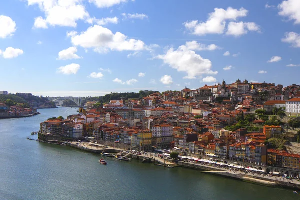 Вид Порто з Рібейра річки Дору — стокове фото